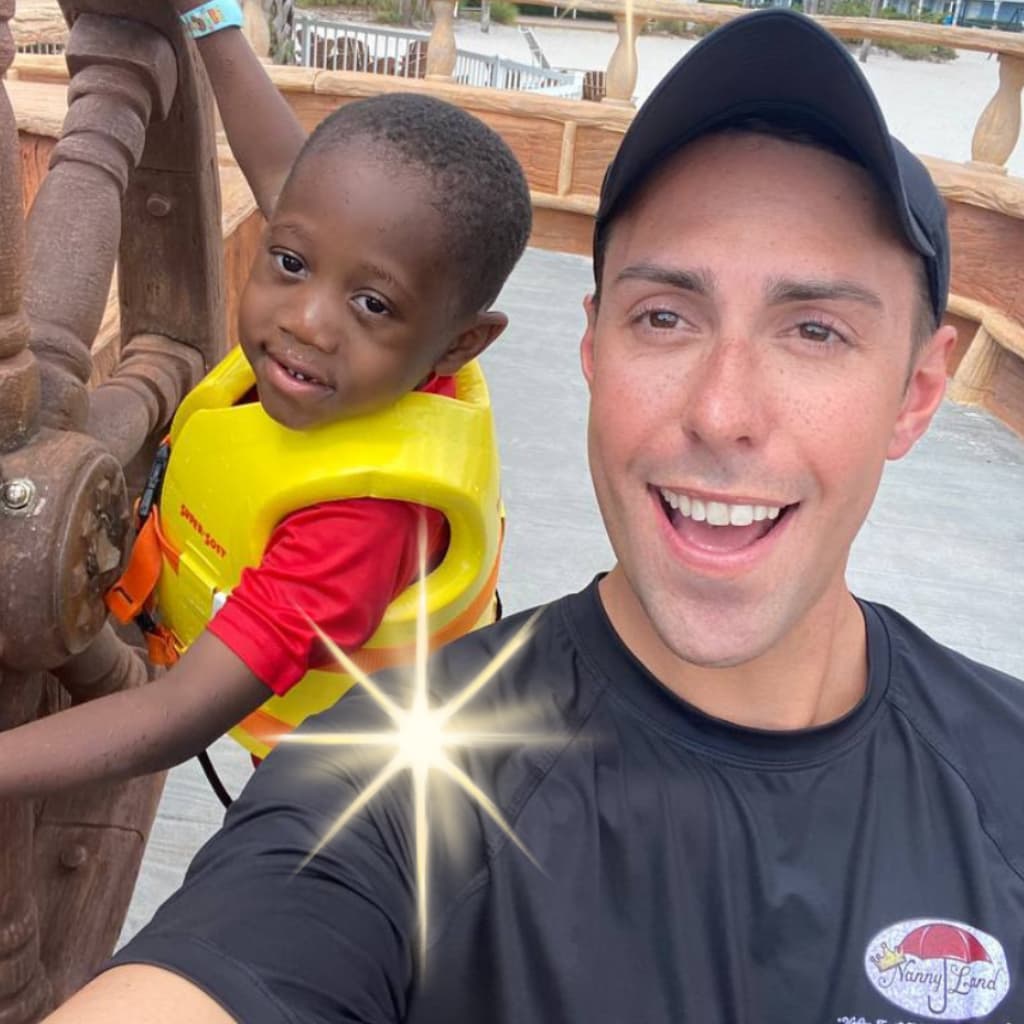 Young Boy With little black boy